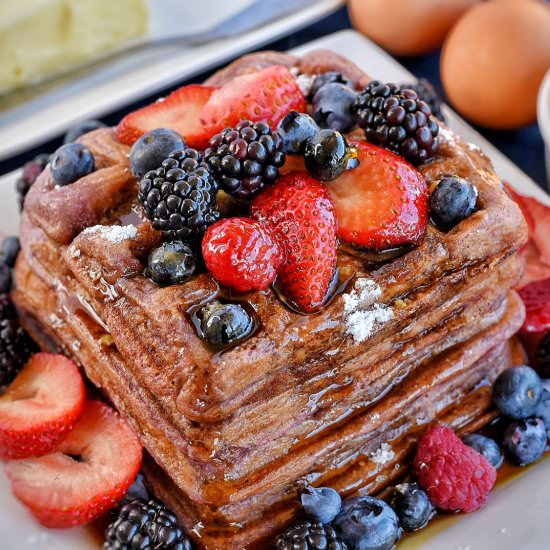 Purple Sweet Potato Waffles