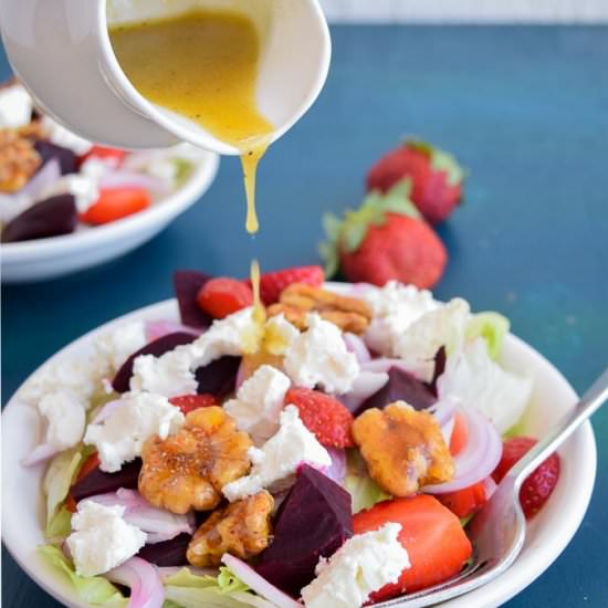 Strawberry beetroot feta salad