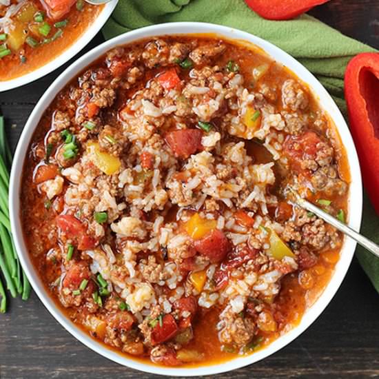 Paleo Whole30 Stuffed Pepper Soup