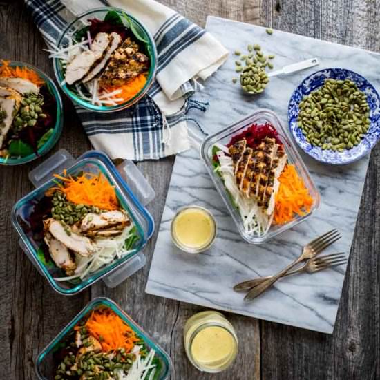 Spinach, Beet and Chicken Salad