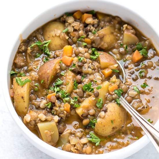 Easy Lentil Potato Soup