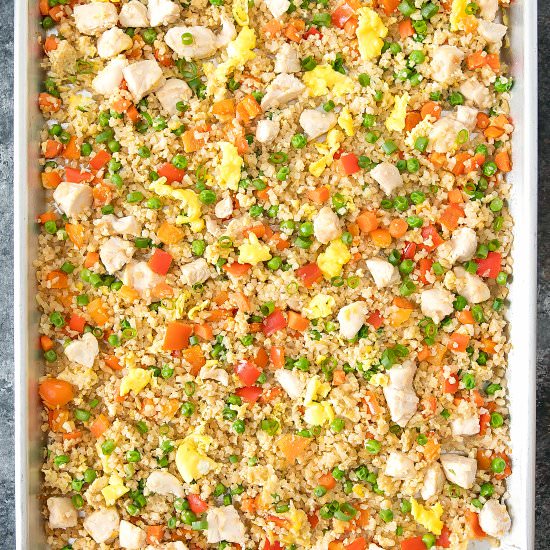 Sheet Pan Cauliflower Fried Rice