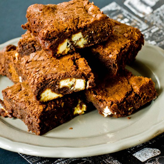 Gingerbread white chocolate brownie