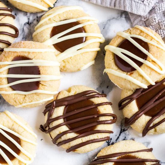 Chocolate Caramel Thumbprint Cookie