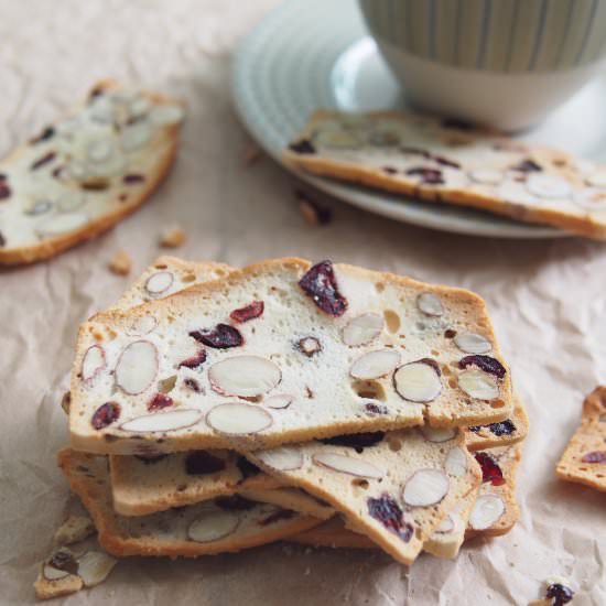Almond Hazelnut Cranberry Biscotti