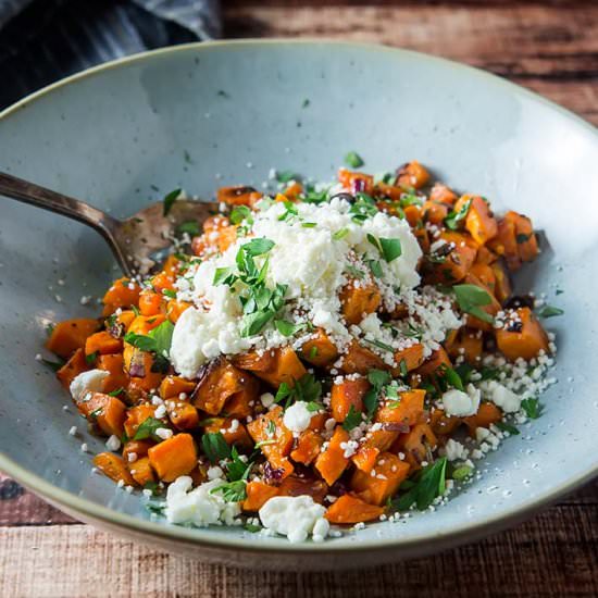 Caramelized Sweet Potatoes & Feta