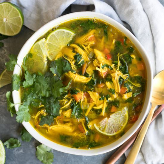 Thai Ginger Turmeric Chicken Soup