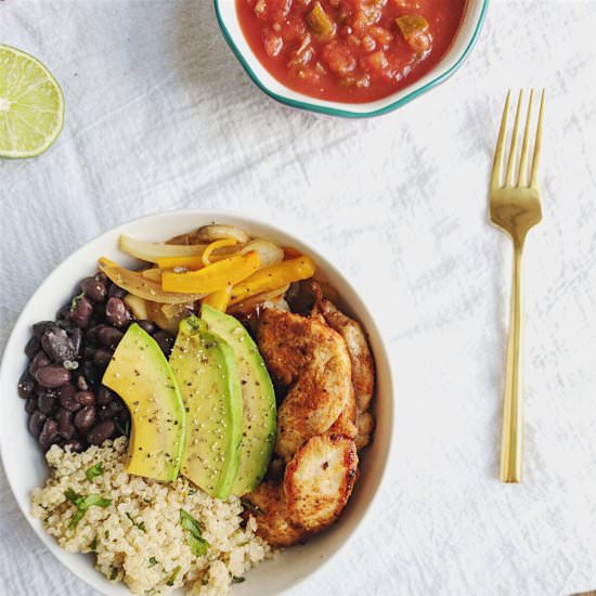 Healthy Spicy Chicken Burrito Bowls