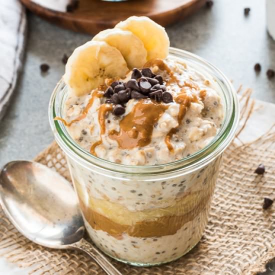 Peanut Butter Banana Overnight Oats