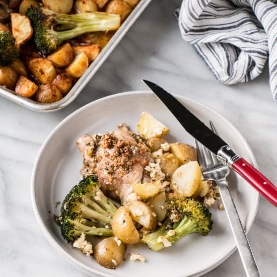 Sheet Pan Chicken, Potato, and Veg