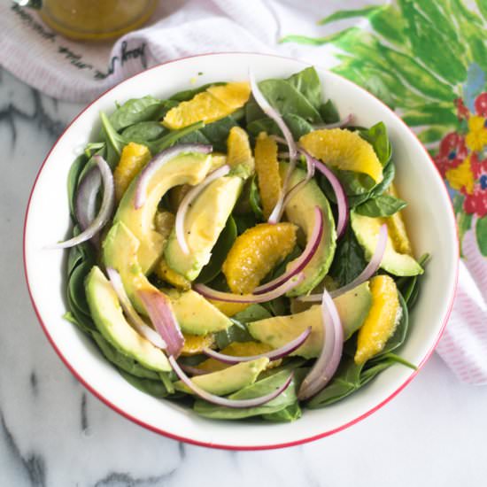 Orange Spinach Avocado Salad