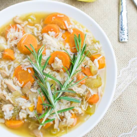 Lemon Rosemary Chicken Soup