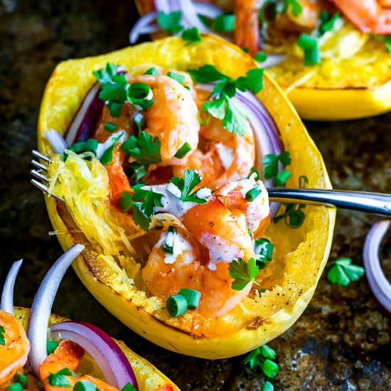 Buffalo Shrimp Spaghetti Squash