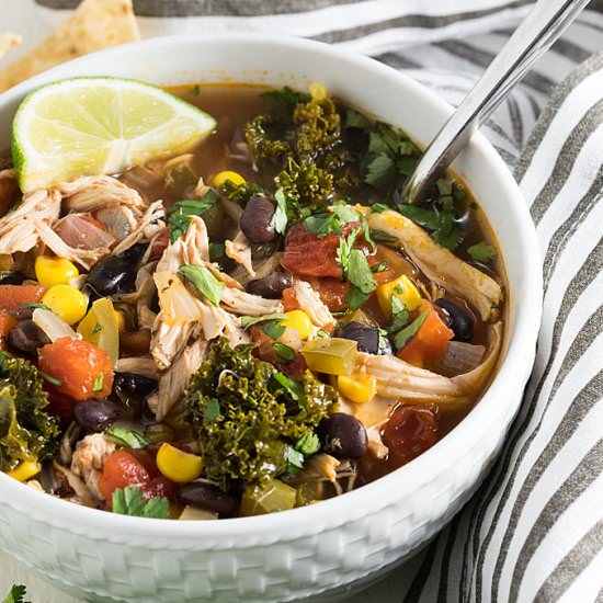 southwestern chicken & veggie soup