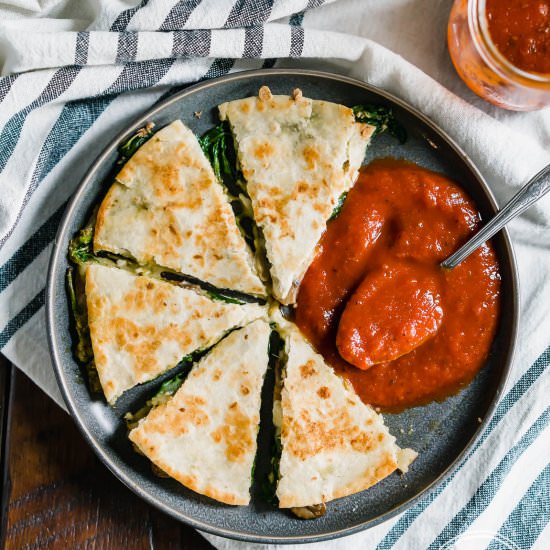 Low Carb Spinach Feta Quesadilla