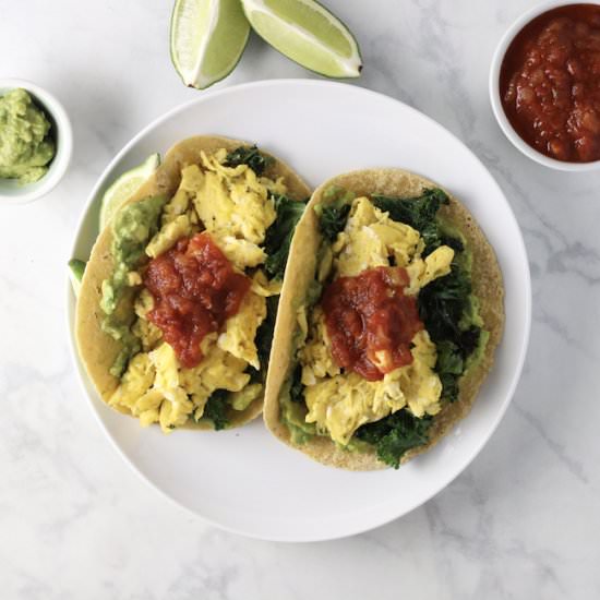 Kale & Avocado Breakfast Tacos