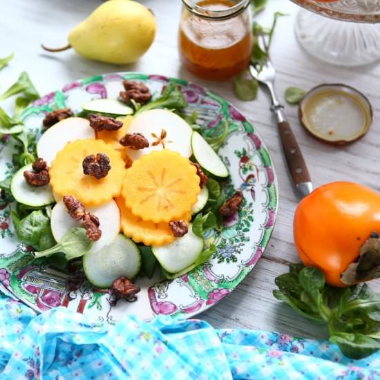 Vegan Persimmon Pear Salad