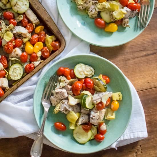 Sheet Pan Greek Chicken & Veggies