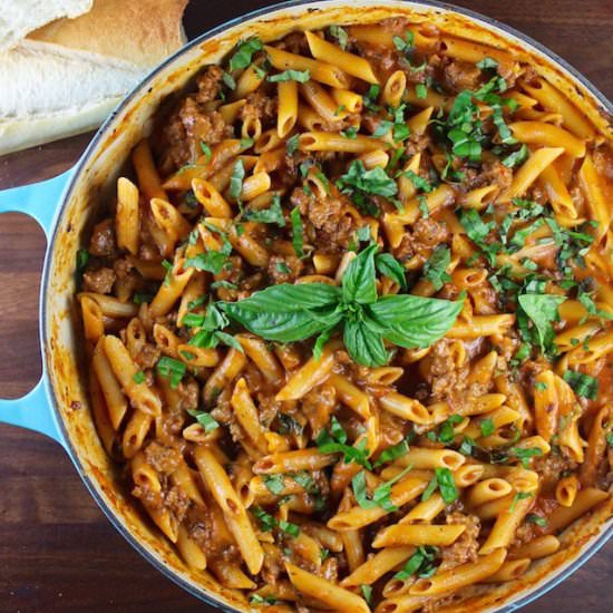 One Pot Sausage Penne Pasta