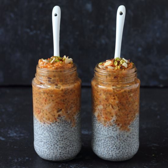 carrot kheer chia pudding