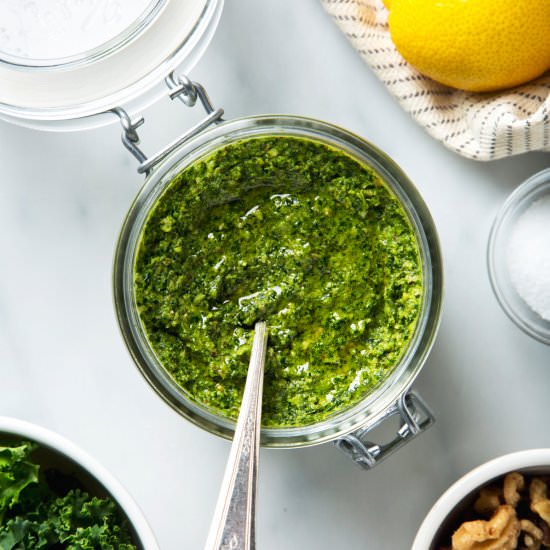 Lemony Walnut & Kale Pesto