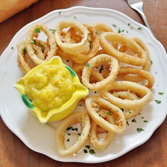 Fried Calamari with Homemade Aioli