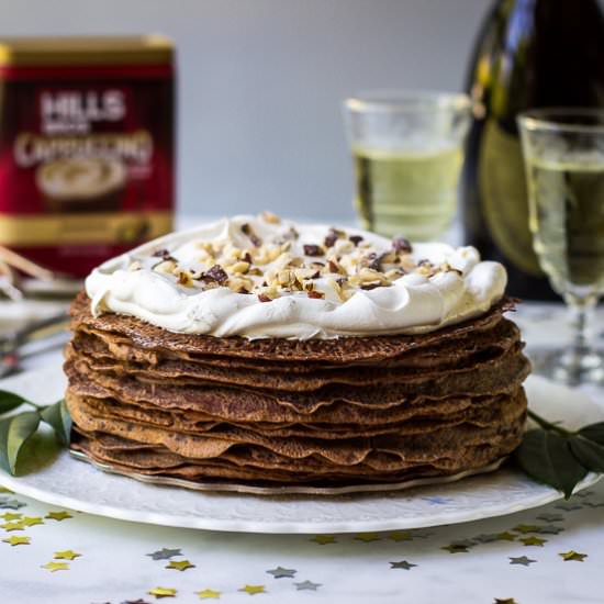 Double Choco Hazelnut Crepe Cake