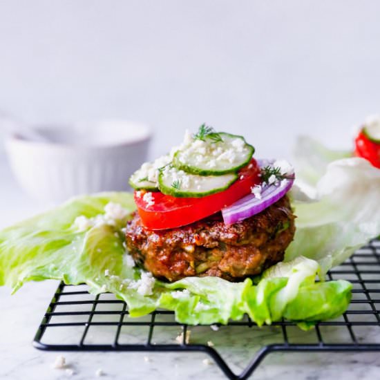 Skinny Greek Lamb Burgers