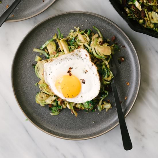 Brussels Sprouts Hash with Bacon