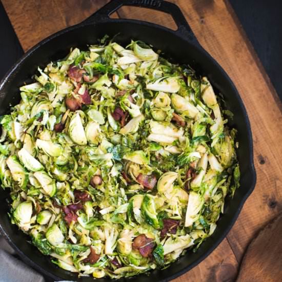 Sautéed Brussels Sprouts with Bacon