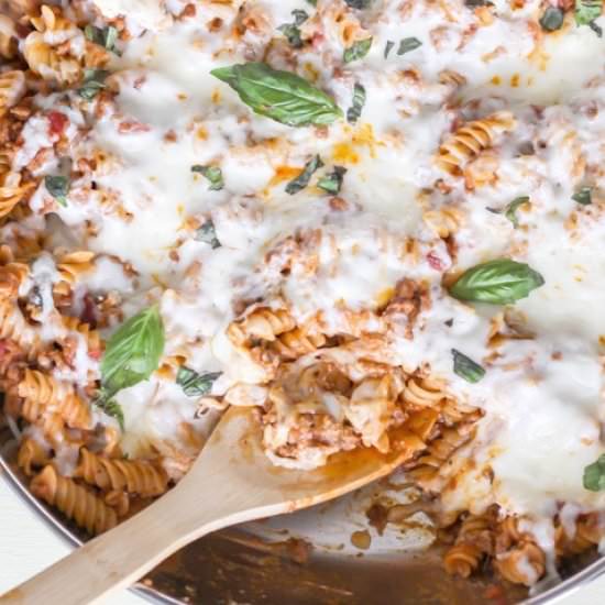 Pasta and Meat in Skillet