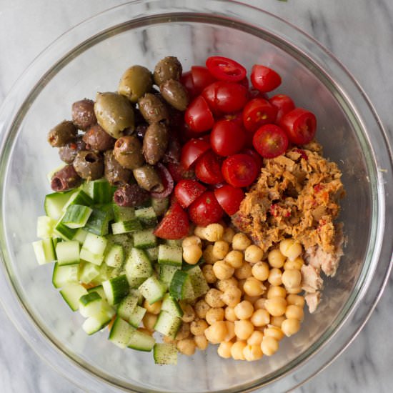 Mediterranean Chickpea & Tuna Salad
