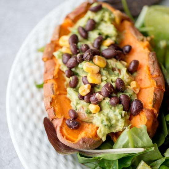 Guacamole Stuffed Sweet Potato