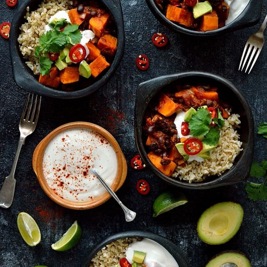 Vegan Sweet Potato Black Bean Chili