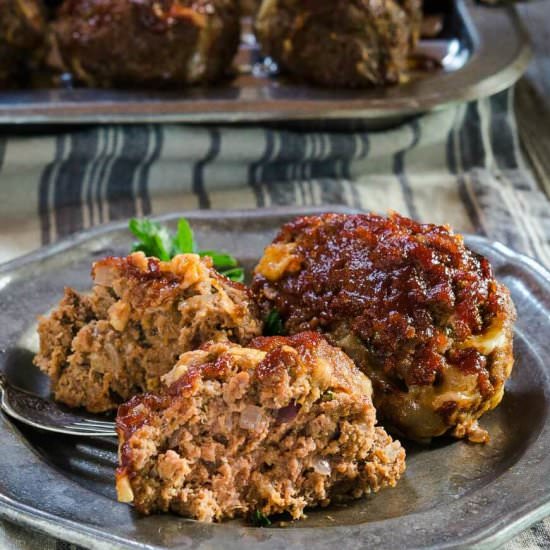 Lightened-Up Cheesy Meat Loaf Minis