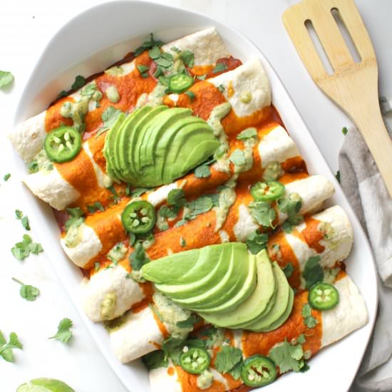 Tofu Scramble Vegan Enchiladas
