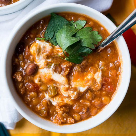 Pressure Cooker Lentil Chili