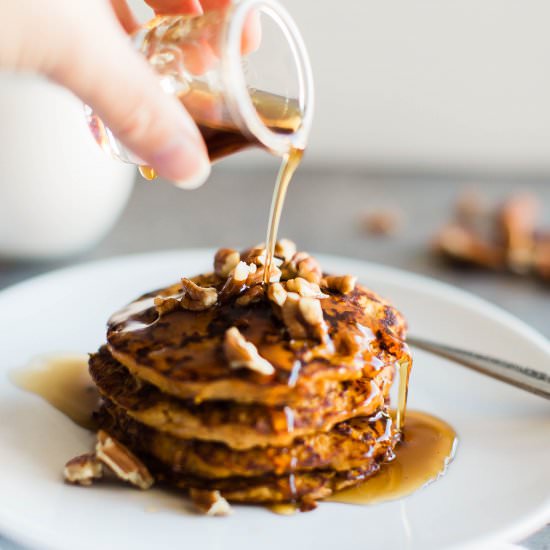 Two Ingredient Pumpkin Pancakes