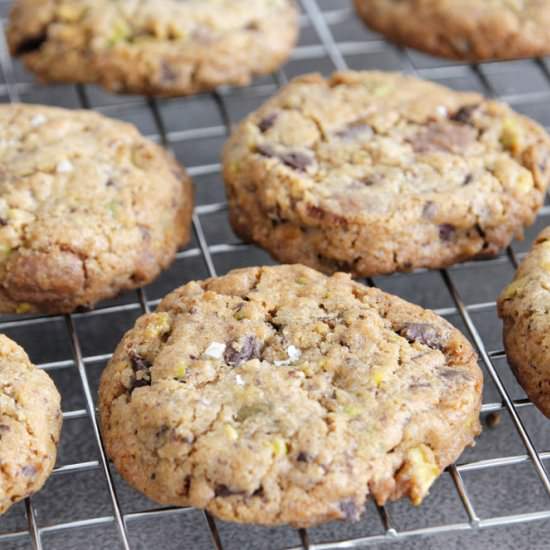 Salted Pistachio Chocolate Cookies