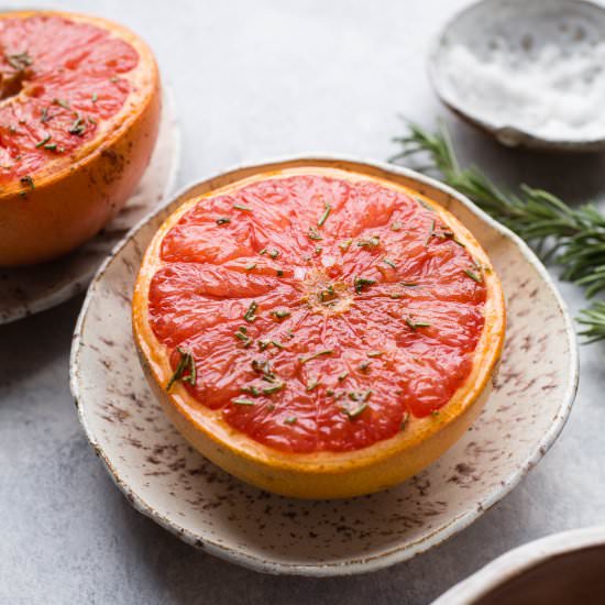 Broiled Grapefruit with Maple Syrup