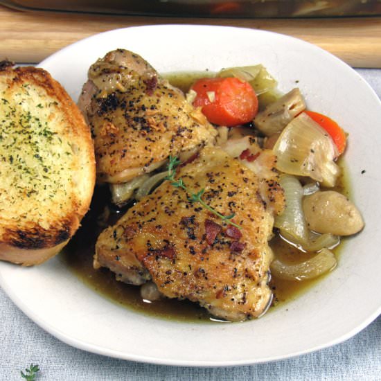 White Wine Coq Au Vin Chicken Thigh