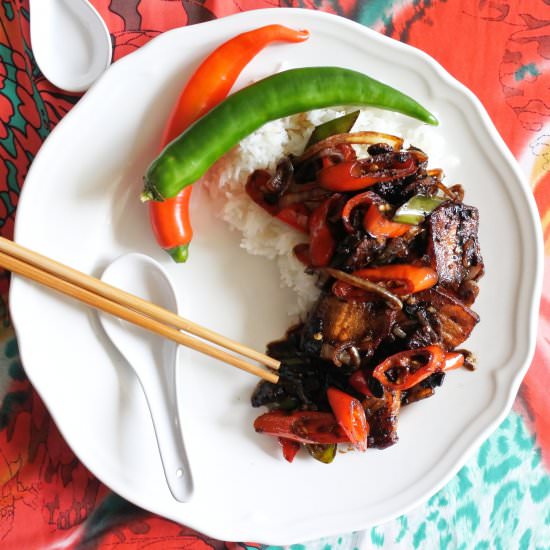 Chinese Pork in Black Bean Sauce