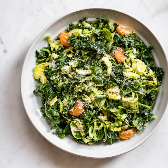 Kale and Brussels Sprouts Salad