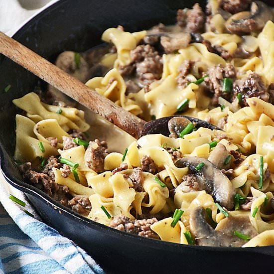 Ground Beef Stroganoff Skillet