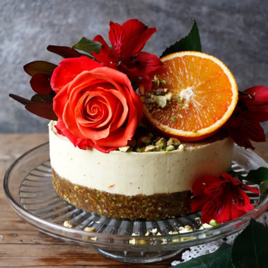 Pistachio Blood Orange Cheesecake