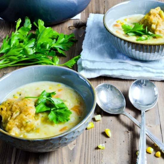 Corn Chowder w/ Chipotle Dumplings