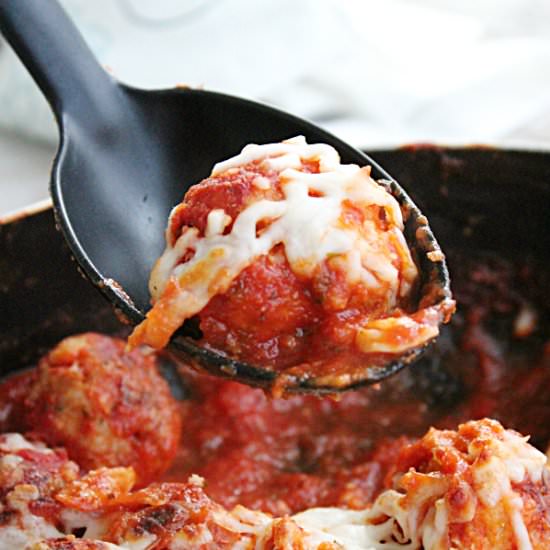 Cheesy Skillet Meatballs