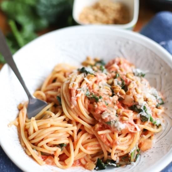 Spaghetti with Tomato Cream Sauce