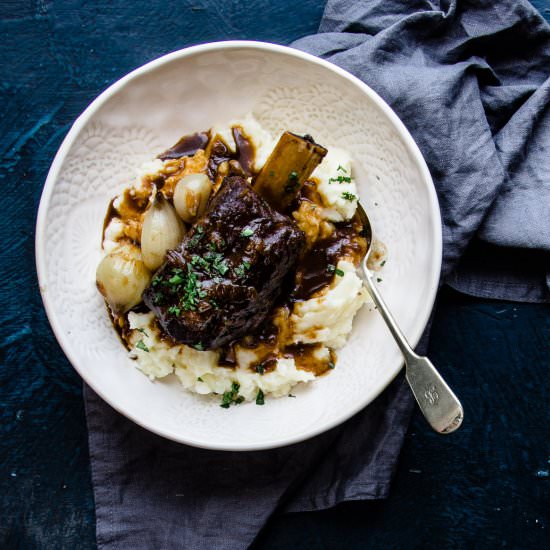 Slow Cooker Beer Braised Beef Short Ribs