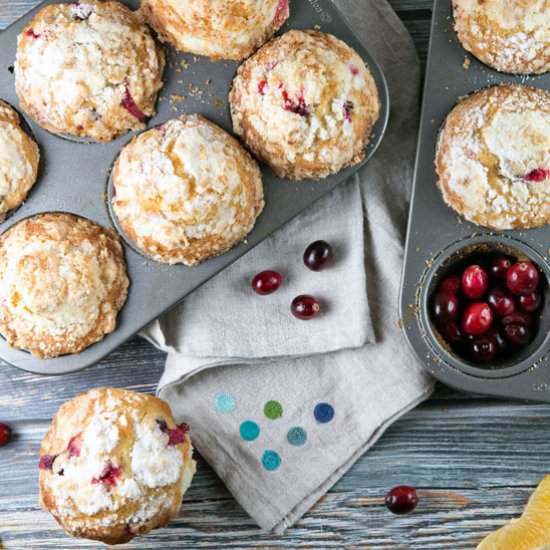 Cranberry Orange Streusel Muffins